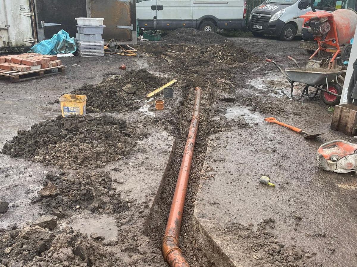 DMI Draincare engineers carrying out an emergency drain unblocking call-out in Yorkshire