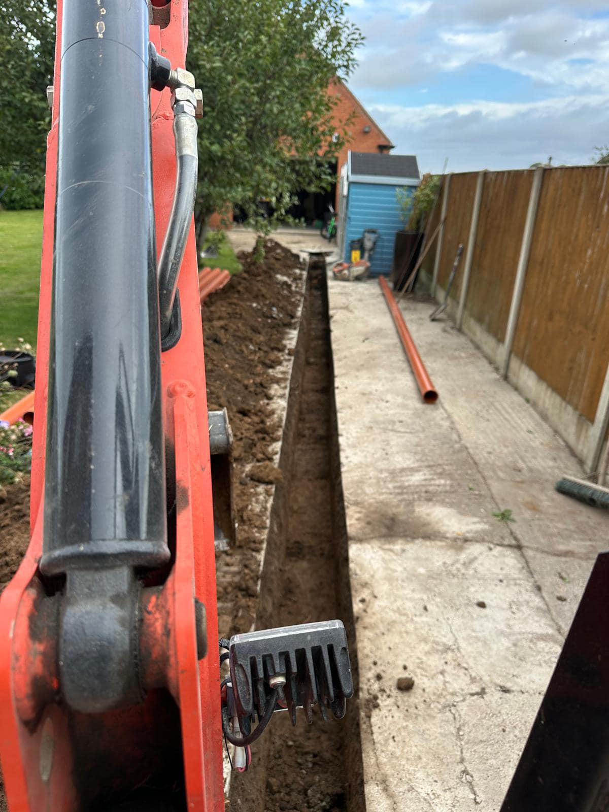 DMI Draincare engineer working on a drainage installation in Yorkshire