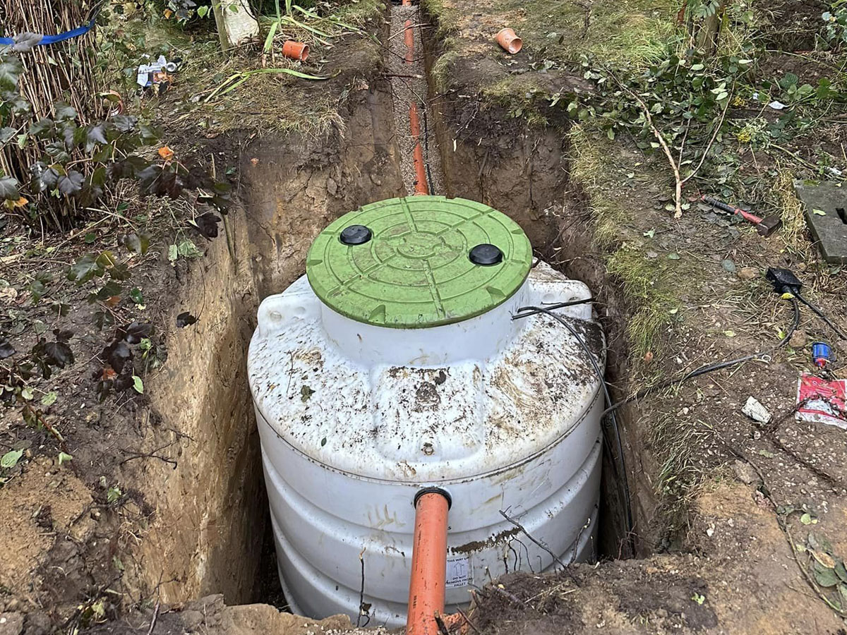 DMI Draincare installing a sewage treatment plant in North Yorkshire