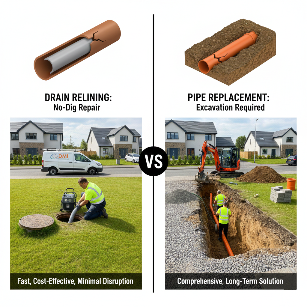 Drain Pipe Relining vs Pipe Replacement DMI